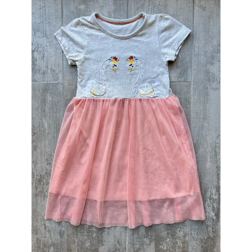 Los Angeles Boutique Swan Sequin Tulle Twirl Dress Casual Party School Cute 6